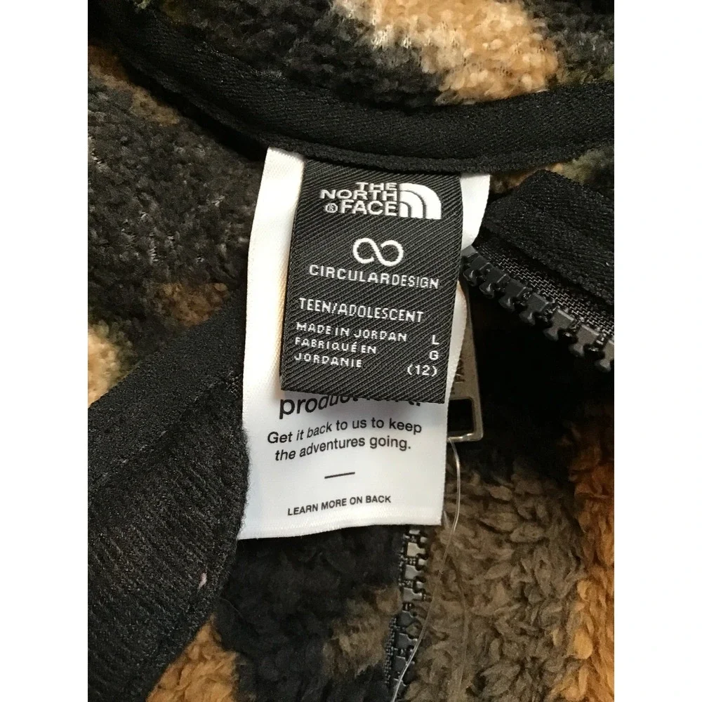 The North Face Unisex Camo Print Glacier Full Zip Hooded Jacket Size L(12) NWT